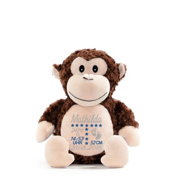 Stofftier Affe bestickt mit Namen